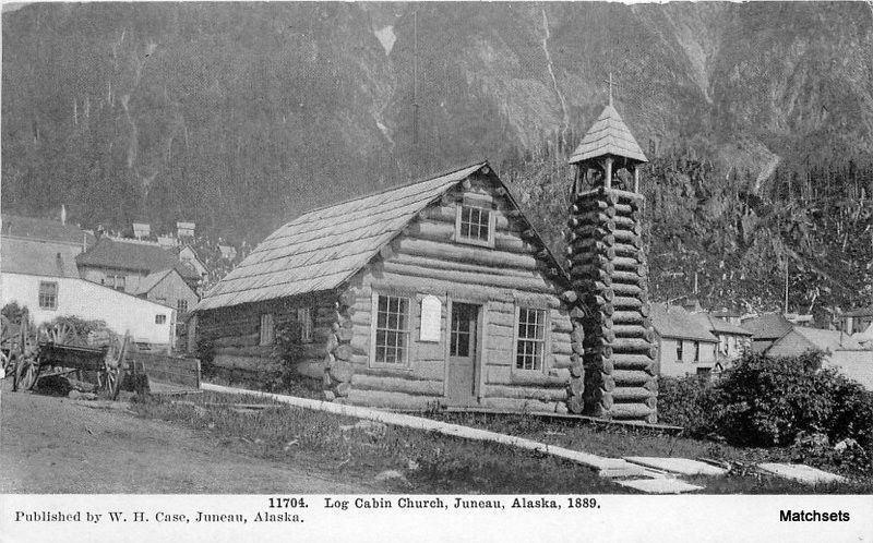 Log Cabin Church JUNEAU ALASKA W.H. Chase postcard 8952