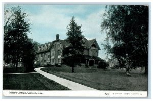 1910 View Of Mear's Cottage Building Grinnell Iowa IA Posted Antique Postcard