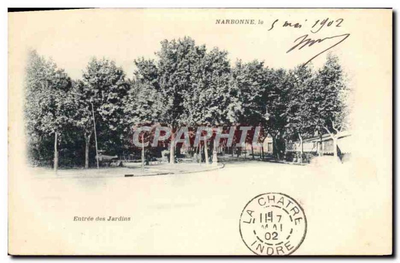 Old Postcard Narbonne Entree gardens