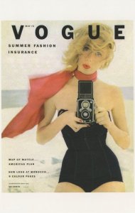 1950s Beach Lady Vintage Camera Photographer Motel Magazine Postcard