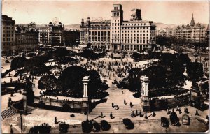 Spain Barcelona Plaza De Cataluna Vintage RPPC C102