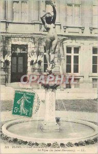 Old Postcard Reims courtyard of City Hall Vine (St marceaux)