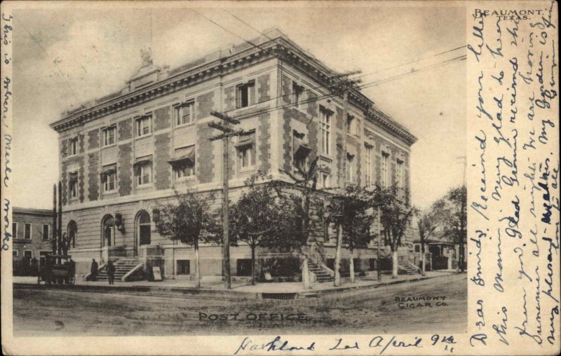 Beaumont Texas TX Post Office c1905 Postcard United States