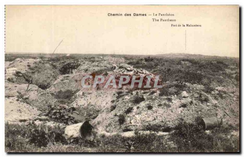 Old Postcard Chemin des Dames The pantheon Army