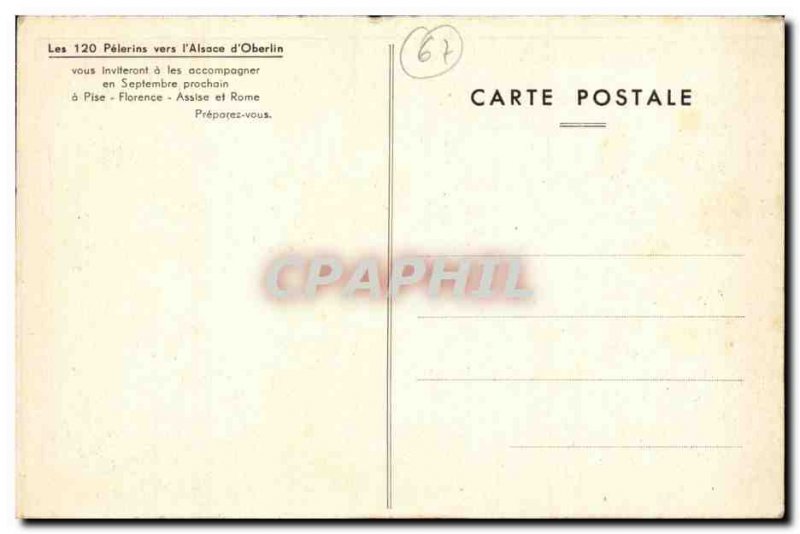 Towards 39Alsace & # d & # 39oberlin Old Postcard July 1937