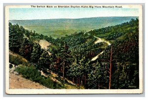 Vintage 1930's Postcard Switch Back Sheridan Dayton Kane Hwy Big Horn Wyoming