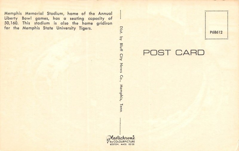 Memphis Tennessee Memorial Stadium, Memphis State University Tigers, PC U17051