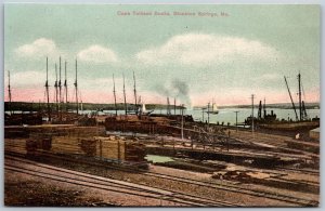 Vtg Stockton Springs Maine ME Cape Tellison Docks 1910s View Old Postcard