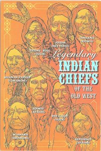 VINTAGE CONTINENTAL SIZE POSTCARD LEGENDARY INDIAN CHIEFS OF THE OLD WEST