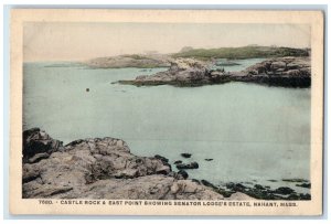 1920 Castle Rock East Point Senator Lodge's Estate Nahant Massachusetts Postcard