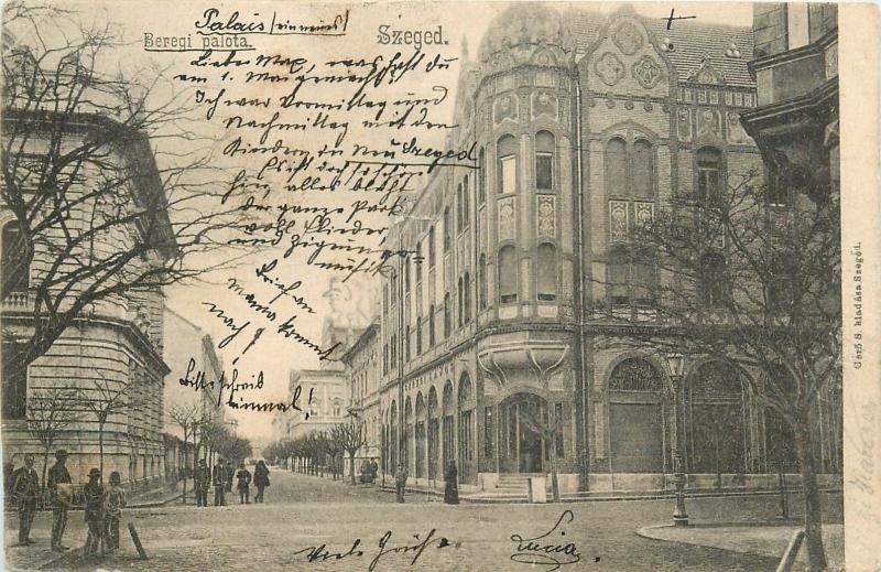 Hungary 1904 Szeged Beregi palota animated street