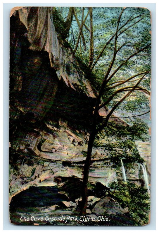 c1910 The Cove, Cascade Park, Elyria Ohio OH Posted Antique Postcard 