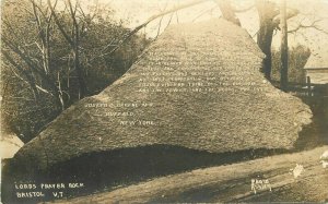 Bristol Vermont Lord's Prayer Rock Ashley 1934 RPPC Photo Postcard 21-6626