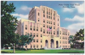 Exterior,  Potter County Court House,  Amarillo,  Texas,  40-60s