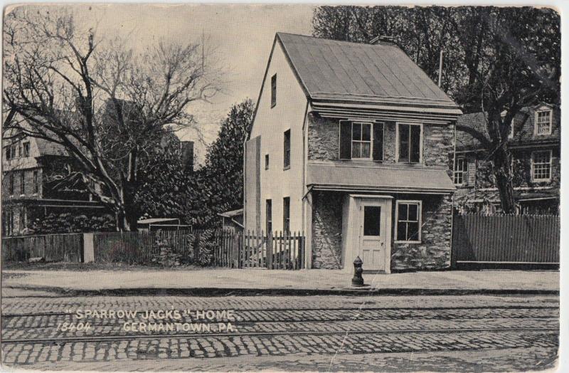 1909 GERMANTOWN Pennsylvania Pa Postcard SPARROW JACKS Home Railroad