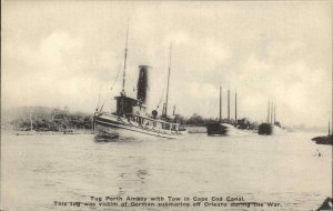Cape Cod Massachusetts MA Perth Amboy with Tow Canal 1900s-20s Vintage Postcard