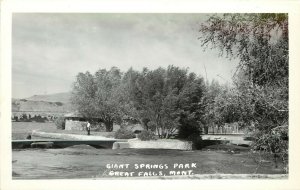 c1950 RPPC; Giant Springs Park, Great Falls MT Cascade County Missouri River