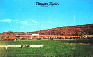 Brattleboro VT Movie Theatre In The Rear Motel, Postcard