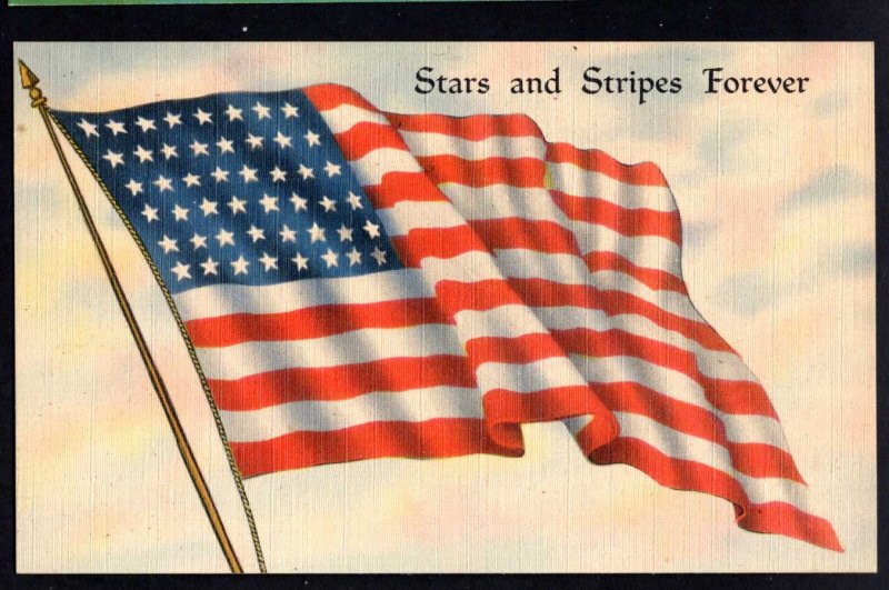 OUR FLAG Stars and Stripes Forever Patriotic by Ashville Post Cards Co. - Linen