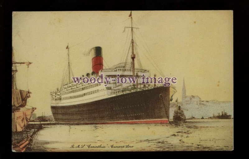 LS1545 - Cunard Liner - Carinthia - postcard - artist James S Mann