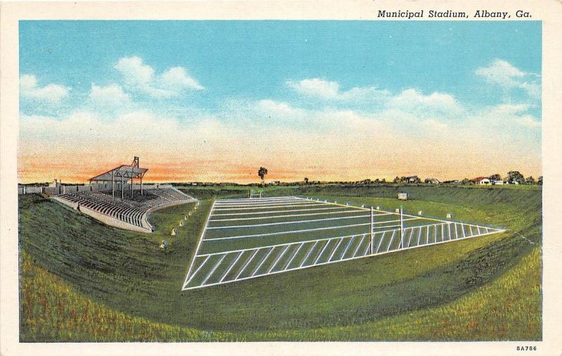 D99/ Sports Stadium Postcard Football Albany Georgia Municipal Stadium