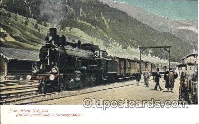 The Orient Express in Salzburg Station, Train Locomotive  Steam Engine Unused...