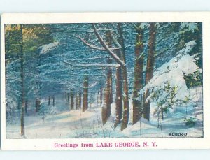 Linen NATURE SCENE Adirondacks - Lake George New York NY AD4424