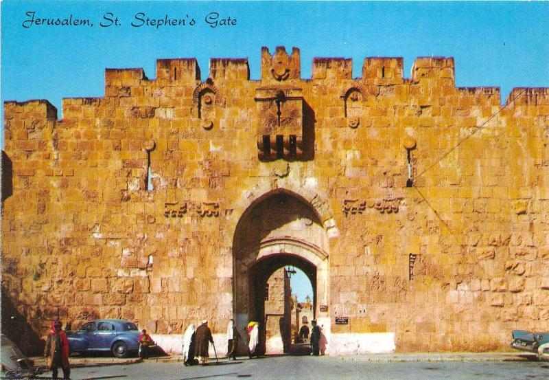 BG14426 car voiture the lions gate st stephan gate   jerusalem israel