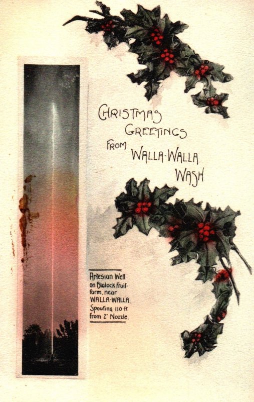 Christmas Greetings from Walla Walla, Washington - c1908