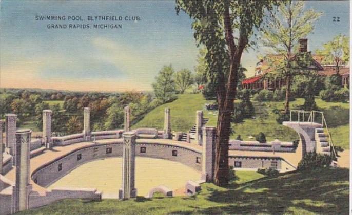 Michigan Grand Rapids Blythfield Club Swimming Pool 1948