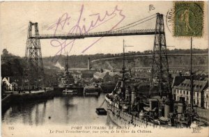 CPA Port Militaire de BREST - Le Pont Transbordeur vue prise de la.. (650307)