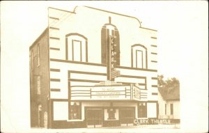 Pittsfield IL Clark Theatre Architecture Art Deco c1940s Real Photo Postcard