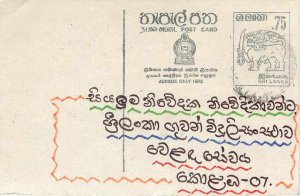 Entier Postal Stationery Postal Sri Lanka Ceylon Lion