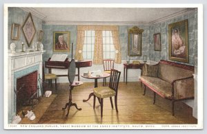 Detroit Pub Co~New England Parlor Museum of Essex Inst Salem MA~Vintage Postcard