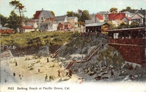 Bathing Beach PACIFIC GROVE, CA Monterey County c1910s Vintage Postcard