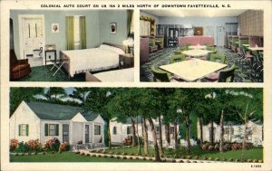 Fayetteville North Carolina NC Motel Restaurant Interior Vintage Postcard