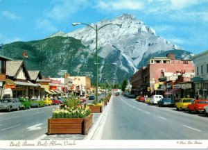 Banff Avenue Banff Alberta Canada w Old Cars Postcard