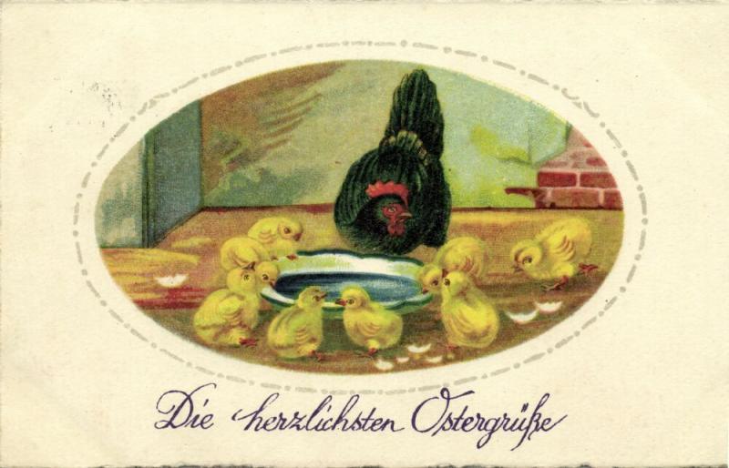 Easter Greetings, Chicken with Chicks (1930)