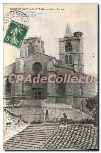 Postcard Old Saint Bonnet le Chateau Church