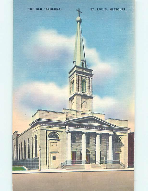 Unused Linen CHURCH SCENE St. Saint Louis Missouri MO p4668