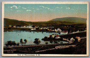 Postcard Cape Breton NS c1920s View of Whycocomagh Birds Eye View