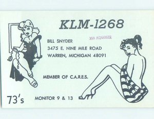 Pre-1980 RADIO CARD - CB HAM OR QSL Warren - Near Detroit Michigan MI AH1513