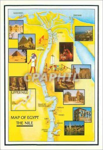 Postcard Modern Map of Egypt The Nile