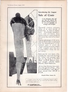 Business Woman Magazine Published in Toronto 1928 Eatons Coat Sale Advertising