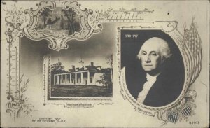 George Washington and Washington's Residence c1910 Real Photo Vintage Postcard