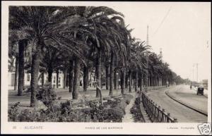 spain, ALICANTE, Paseo de los Martires (1940s) RPPC