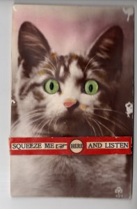 Mechanical Squeeze Me Cat Vintage Postcard
