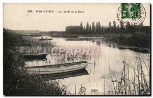 Old Postcard Bois Le Roi The banks of the Seine Boat