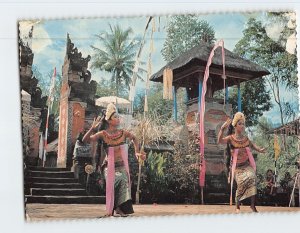 Postcard Temple Festival Bali Island Indonesia