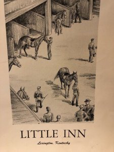 Vintage 50s THE LITTLE INN Restaurant Drink Dinner Menu LEXINGTON Kentucky KY